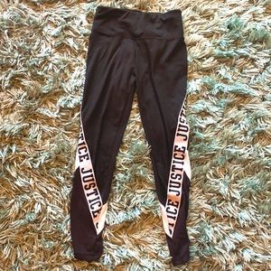 Kids justice black active leggings